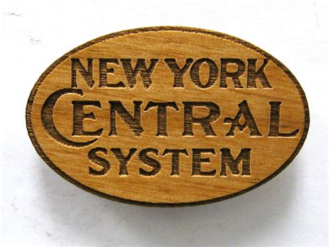 New York Central Railroad Logo Wooden Fridge Magnet Black