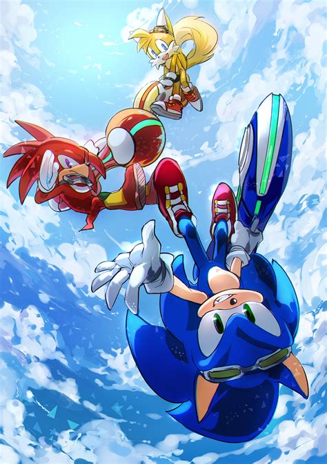 Sonic, Knuckles and/y Tales cayendo en la primera escena del Juego ...