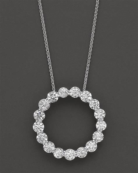 Bloomingdale's Diamond Circle Pendant in 14K White Gold, 3.0 ct. t.w. - 100% Exclusive Jewelry ...