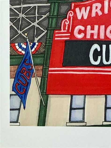 Chicago Cubs Print, Cubs Art Print, Wrigley Field Art, Wrigley Field ...