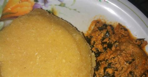 Egusi soup with eba Recipe by Rafia Saeed Abjmom16 - Cookpad