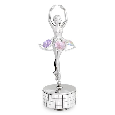 Ballerina Music Box Crystal Ballet Figurine - Crystocraft