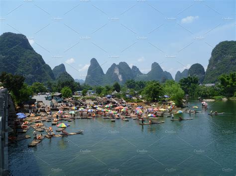 Yangshuo Karst Mountains China | Nature Stock Photos ~ Creative Market