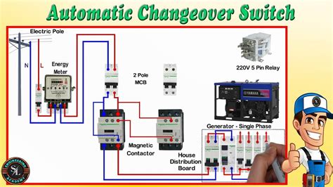 Generator Automatic Changeover Switch Circuit Diagram