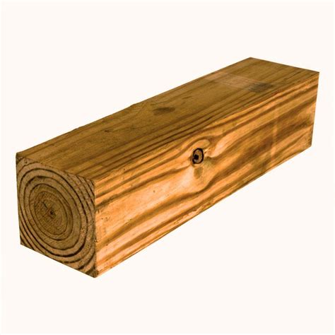 Unbranded 6 in. x 6 in. x 10 ft. Southern Yellow Pine Cedar-Tone Pressure-Treated Lumber ...