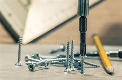 Assembling of Furniture Power Tools Stock Image - Image of repair, wenge: 93344973