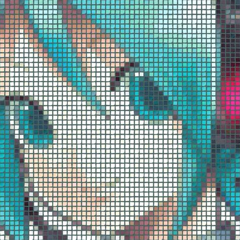 Hatsune miku | Pixel art grid, Pixel art, Pixel art pattern