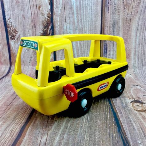 Vintage 1980's Little Tikes big yellow moving school bus with stop sign kids toy | Big yellow ...