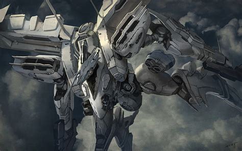 HD wallpaper: armored core for answer, digital art, mech, white glint ...