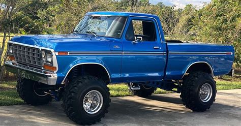 Blue 1979 Ford F-150 4x4 On Super Swampers - Video | Ford Daily Trucks