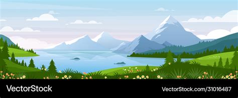 Mountain lake landscape Royalty Free Vector Image