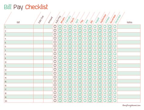 Free+Printable+Monthly+Bill+Payment+Checklist | Bill pay checklist ...