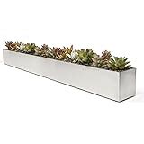 Amazon.com : Buhbo Modern Trough Rectangle Planter 16 inch, Brushed ...