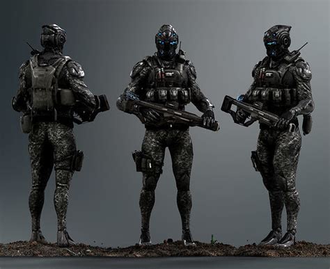 3D model Sci Fi Soldier VR / AR / low-poly rigged | CGTrader