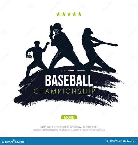 Baseball Banner with Players. Sports Posters Design. Stock Vector - Illustration of emblem ...