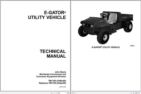 John Deere E-Gator Gator Utility Vehicles Technical Manual TM1766 PDF