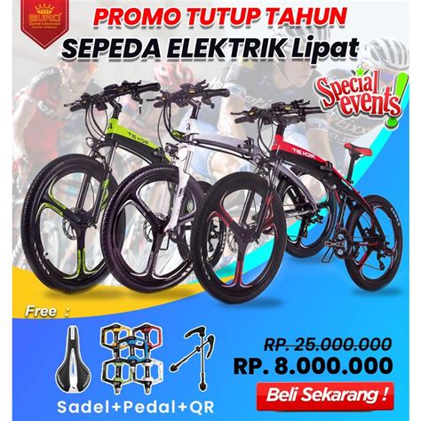 Jual Sepeda Listrik lipat ebike MTB RICH BIT TOP 880 7 Speed Max 45km ...