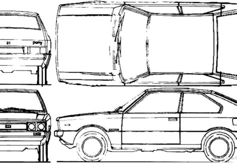 Hyundai Pony 3-Door (1976) - Hyundai - drawings, dimensions, pictures of the car | Download ...