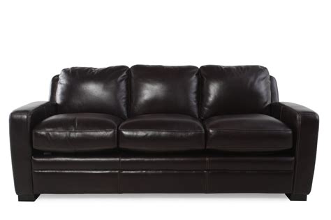 Traditional Leather Queen Sleeper Sofa in Black | Mathis Brothers Furniture