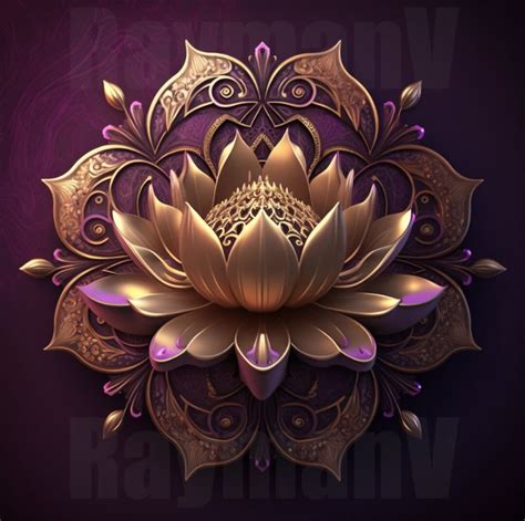 Beautiful Lotus Chakra Mandala Image, to Be Used for Digital Prints Such as a Canvas or T-shirt ...