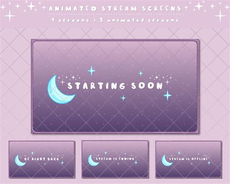 Animated Twitch Screens 4x Screen Stream Starting Soon Be Right Back ...