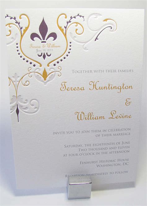 Fleur de Lis Wedding Invitation - Digby & Rose | Digby & Rose ...