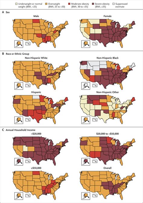 Projected U.S. State-Level Prevalence of Adult Obesity and Severe Obesity | NEJM