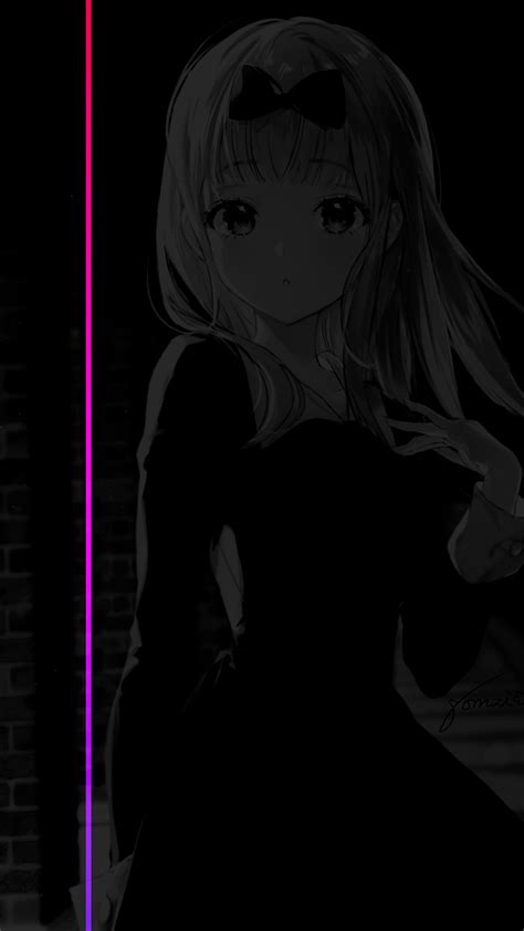 anime girls, dark, minimalism, gradient, monochrome HD Phone Wallpaper ...