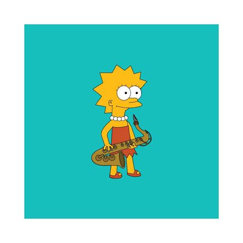 T-shirt Lisa Simpson saxophone turquoise