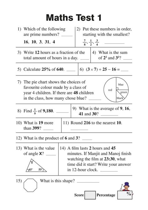 free year 4 worksheets the mum educates mental maths test year 4 ...