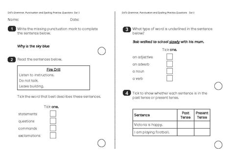 KS1 SATs Practise - Grammar and Punctuation - 1 | Grammar, punctuation, Grammar, Punctuation