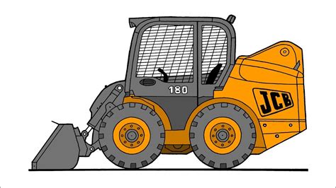 How To Draw A JCB Skid Steer Loader - YouTube