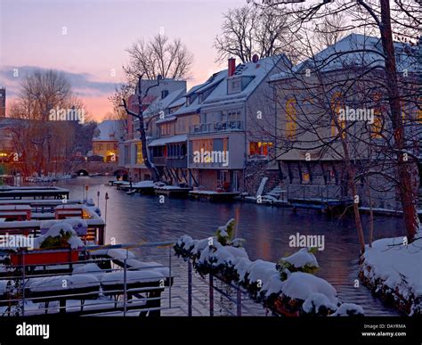 Sunset on the Gera river, Erfurt, Thuringia, Germany Stock Photo - Alamy