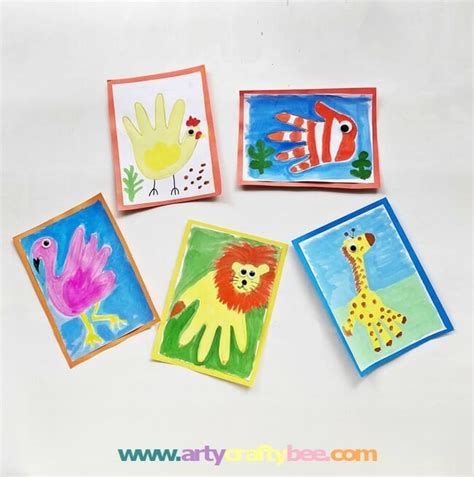 5 Cool Handprint Animals Coloring Craft - Arty Crafty Bee