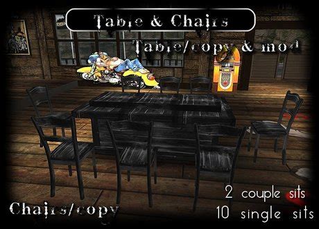 Second Life Marketplace - Conference table & chairs Black