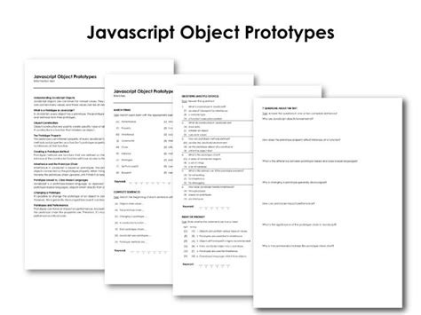 Javascript Object Prototypes | Teaching Resources