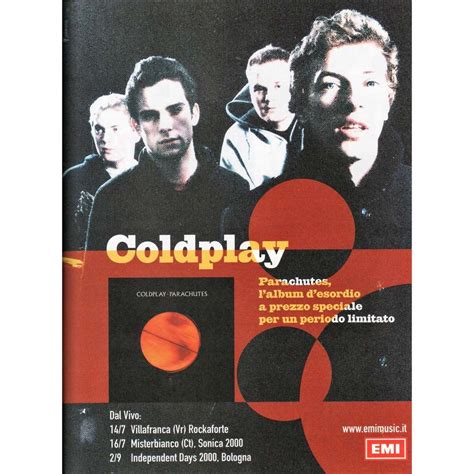 Parachutes italian tour 2000 (italian 2000 promo type advert tour dates ...