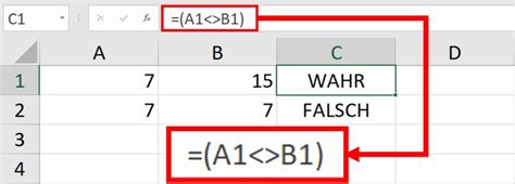 Excel UNGLEICH • einfach erklärt mit Beispielen · [mit Video]