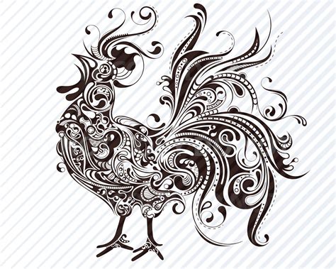 Rooster Art SVG Files Clipart Clip Art Silhouette Vector Images ...