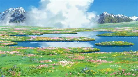 1920x1080px, 1080P Free download | Howl's Moving Castle Sophie's Flower Field, anime flower ...