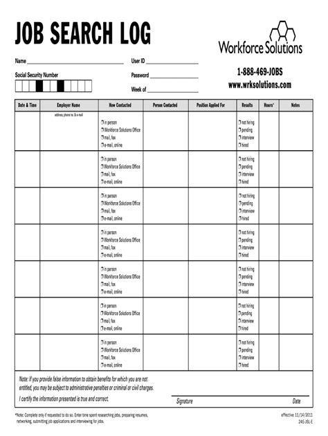 Job search log template: Fill out & sign online | DocHub