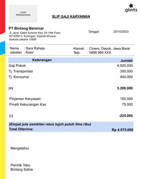 9 Contoh Slip Gaji Karyawan: Template & Cara Buat Otomatis!