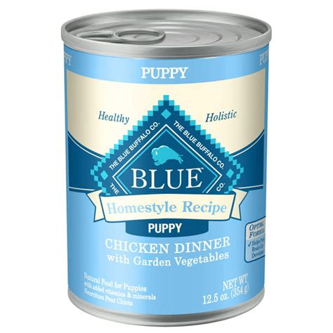 Blue Buffalo Homestyle Recipe Natural Puppy Wet Dog Food, Chicken 12.5-oz can (Pack of 12 ...