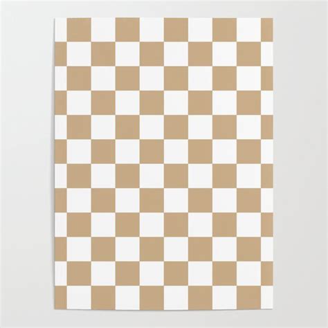 Checkered (tan & White Pattern) Art Poster by Lxlbx8 - 18" X 24" | Book ...