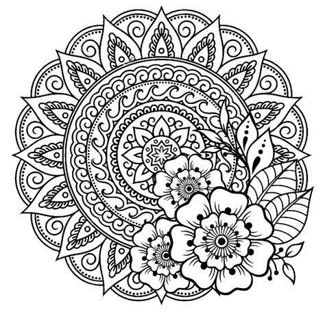 Mandala Flowers Coloring Pages - Coloring Home