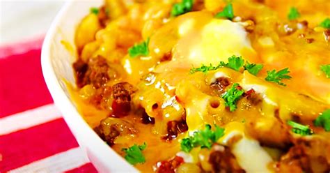 Cheesy Macaroni Hamburger Casserole Recipe