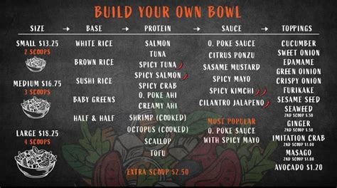 Poke Menu | O' Poke | Enjoy your poke Bowl