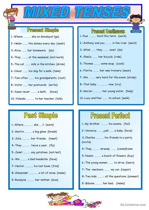 Mixed Tenses Worksheets For Grade 9 With Answers - Printable Worksheets