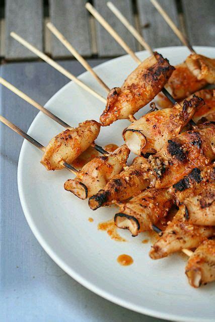 Grilled baby squid skewers | Calamari recipes, Grilled calamari, Squid recipes