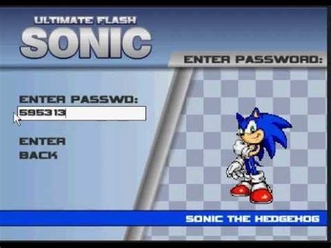 Ultimate Flash Sonic - Unlock all Cheats Password! - YouTube